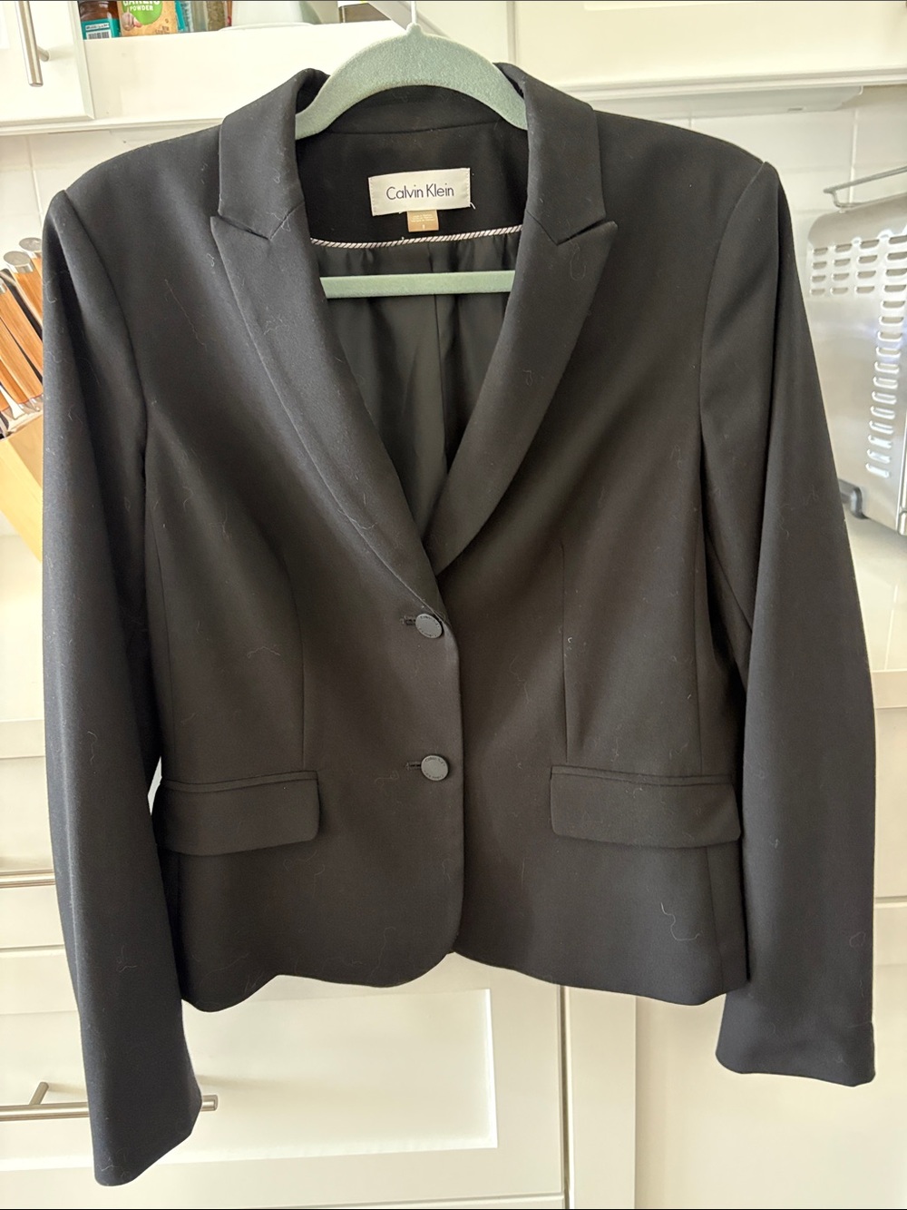 Calvin Klein Black Women's One-Button Tailored Blazer